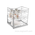 3-tier pull-out stainless steel dish drying rack